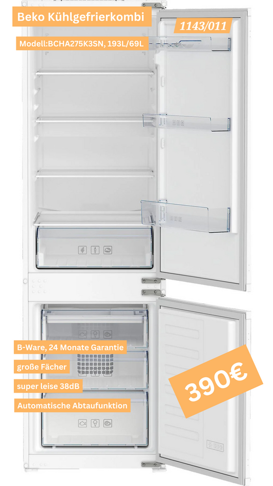 Beko Kühlgefrierkombi - Modell: BCHA275K3SN - 178cm