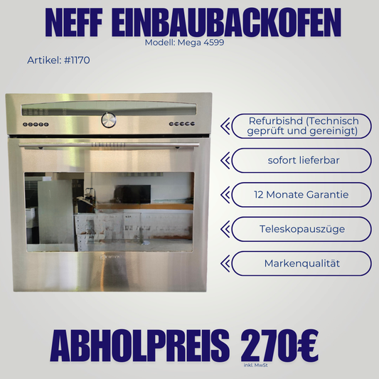 Neff Backofen Mega 4599 B-AP25-4 | Edelstahl | Umluft