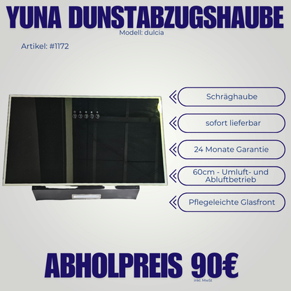 Yuna Dunstabzugshaube Dulcia | Kopffreihaube | Schwarz 60cm