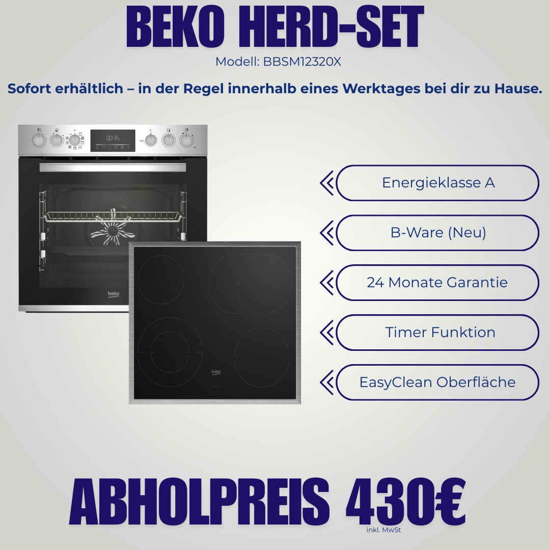 Beko Herd-Set BBSM12320X| Edelstahl | Energieklasse A