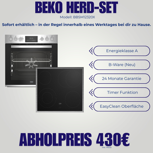 Beko Herd-Set BBSM12320X| Edelstahl | Energieklasse A