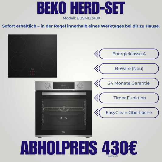 Beko Herdset BBSM12340X | Edelstahl | Umluft