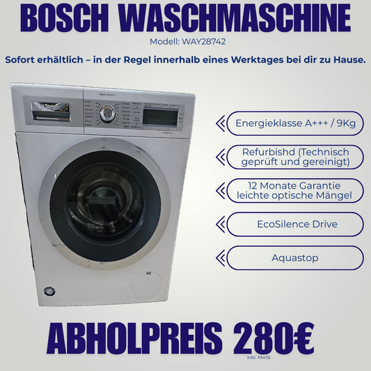 Bosch Waschmaschine WAY28742 | 9Kg | A+++