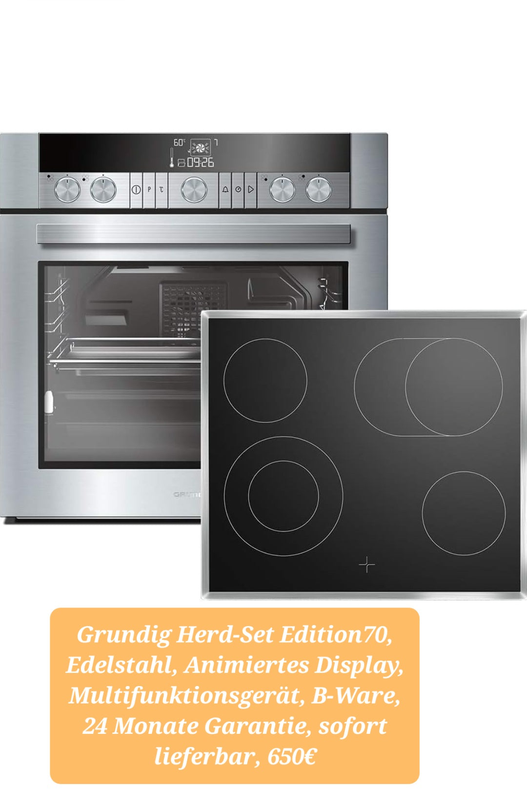 Grundig Herd-Set Edition 70 – Eleganz und Leistung in Edelstahl