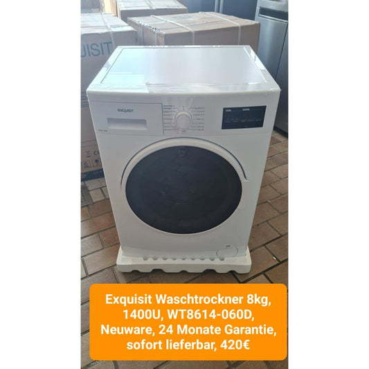 Mietkauf Exquisit Waschtrockner 8kg, 1400U, WT8614-060D, Neuware - Akif Rana GmbH
